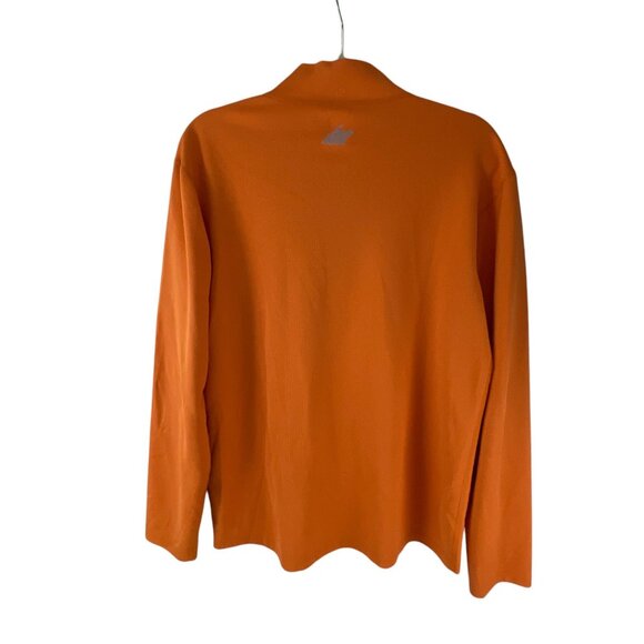 Techwick Orange Half-Zip Long Sleeve Pullover Shirt Sz S Lightweight Activewear - Picture 5 of 9